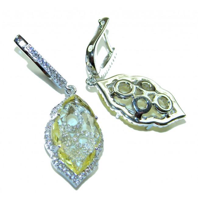 Costa del Sol 15.8 carat Lemon Quartz .925 Sterling Silver handcrafted Statement Earrings