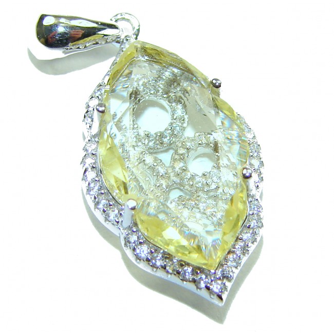 Costa del Sol 8.8 carat Lemon Quartz .925 Sterling Silver handcrafted Statement pendant