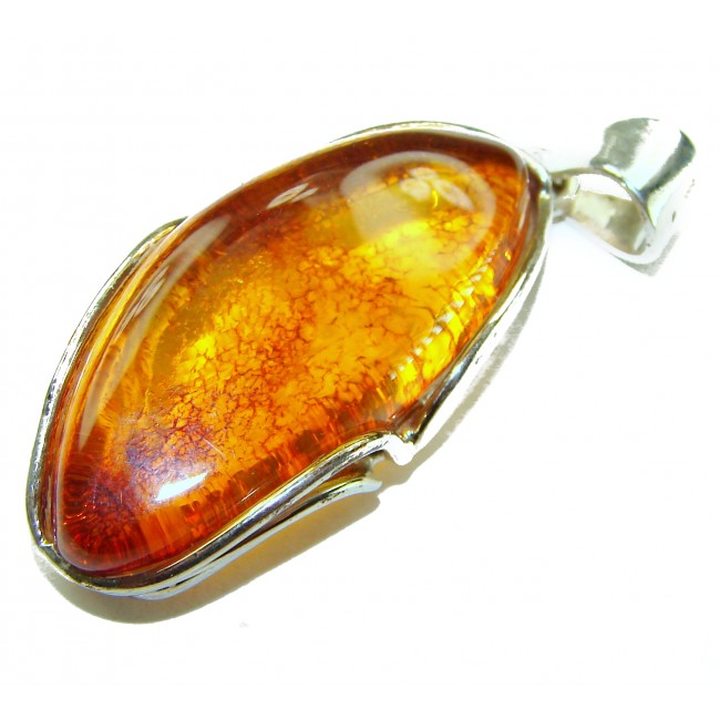 Prehistoric Authentic Baltic Amber .925 Sterling Silver beautifully handcrafted Pendant