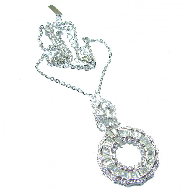 Exceptional quality - Art Deco 28.2 carat White Topaz .925 Sterling Silver handcrafted Necklace - photo 2