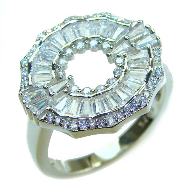 Art Deco 11.2 carat White Topaz .925 Silver handcrafted Cocktail Ring s. 7 - photo 3