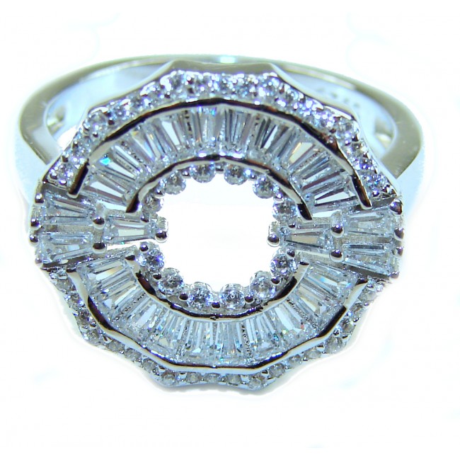 Art Deco 11.2 carat White Topaz .925 Silver handcrafted Cocktail Ring s. 7 - photo 2