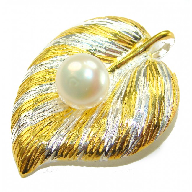 Genuine Pearl 14K Gold .925 Sterling Silver handmade Pendant