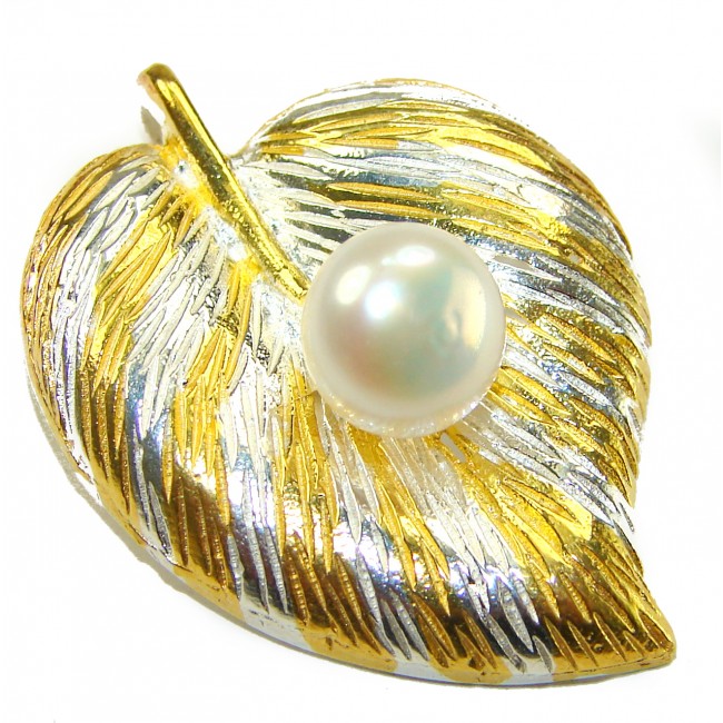Genuine Pearl 14K Gold .925 Sterling Silver handmade Pendant