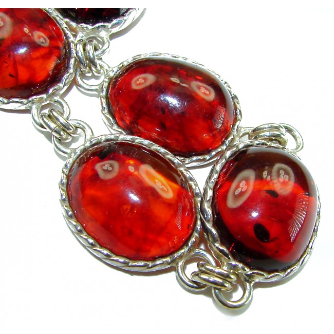Excellent quality Baltic Amber .925 Sterling Silver entirely handcrafted Bracelet - photo 1
