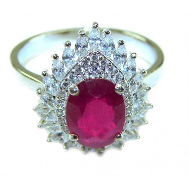 Real Beauty Natural 8.9 carat Ruby .925 Sterling Silver handmade Statement Ring size 8 1/4