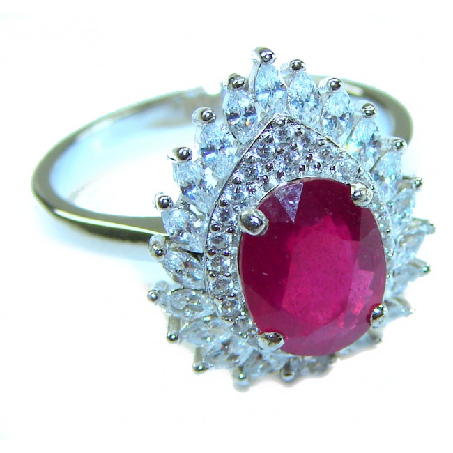 Real Beauty Natural 8.9 carat Ruby .925 Sterling Silver handmade Statement Ring size 8 1/4