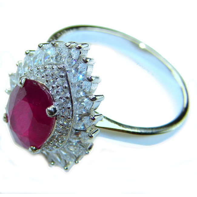 Real Beauty Natural 8.9 carat Ruby .925 Sterling Silver handmade Statement Ring size 8 1/4