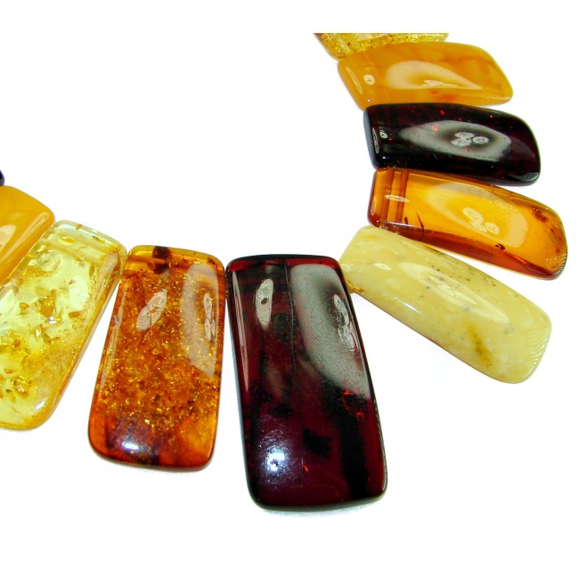 Dazzling - Rare!- vintage Style- natural Baltic Amber .925 Sterling Silver handcrafted necklace