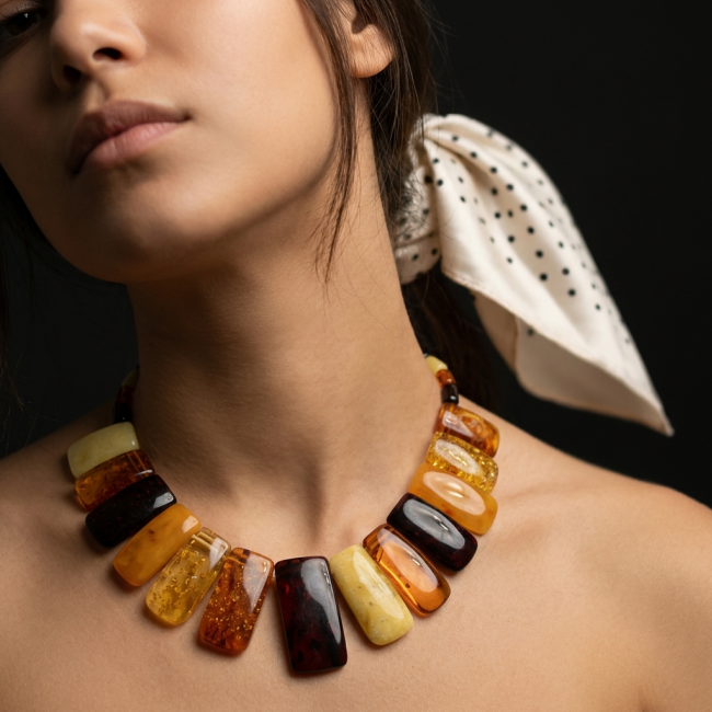 Dazzling - Rare!- vintage Style- natural Baltic Amber .925 Sterling Silver handcrafted necklace