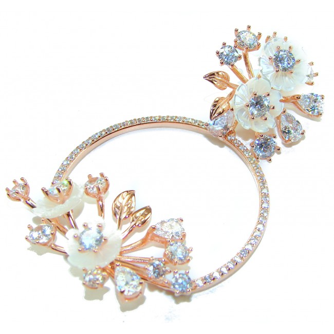 White Garden 15.5 carat White Topaz .925 Sterling Silver dipped in Rose Gold handcrafted pendant