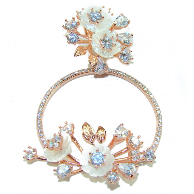 White Garden 15.5 carat White Topaz .925 Sterling Silver dipped in Rose Gold handcrafted pendant