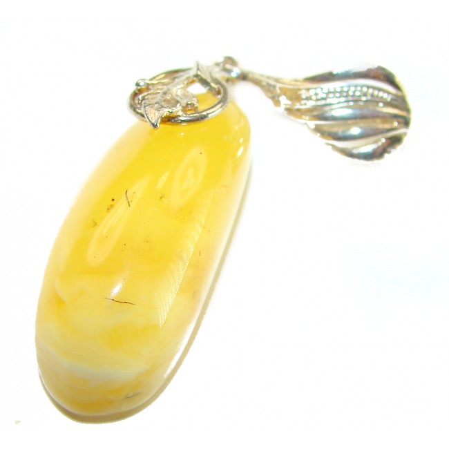 Prehistoric Authentic Buttescotch Baltic Amber .925 Sterling Silver beautifully handcrafted Pendant