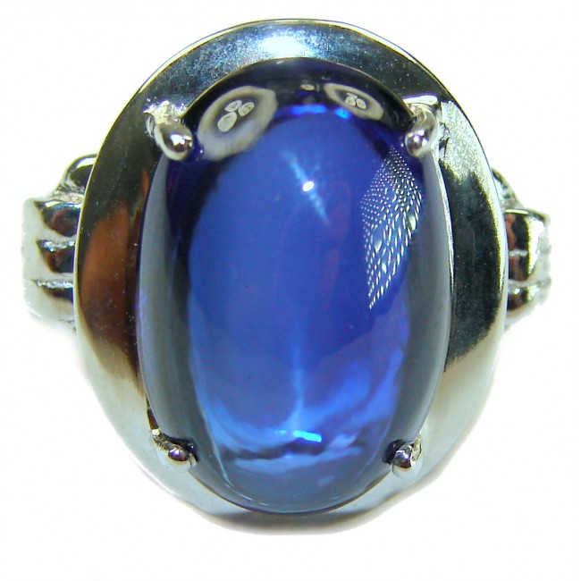 Authentic 19.5 carat Kyanite .925 Sterling Silver handcrafted Ring size 7