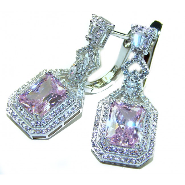 Isabella - Light Pastel 12.9 carat Kunzite .925 Sterling Silver handcrafted earrings