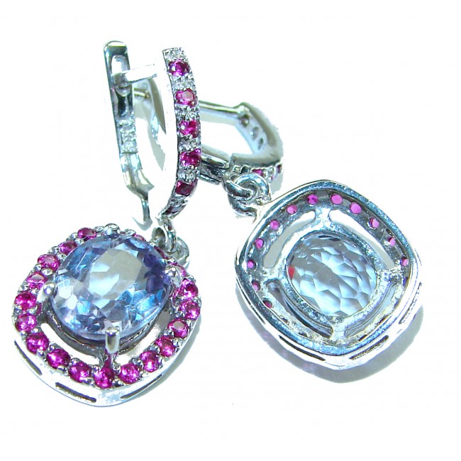 Pacifica 10.5 carat authentic Alexandrite .925 Sterling Silver Handcrafted Earrings