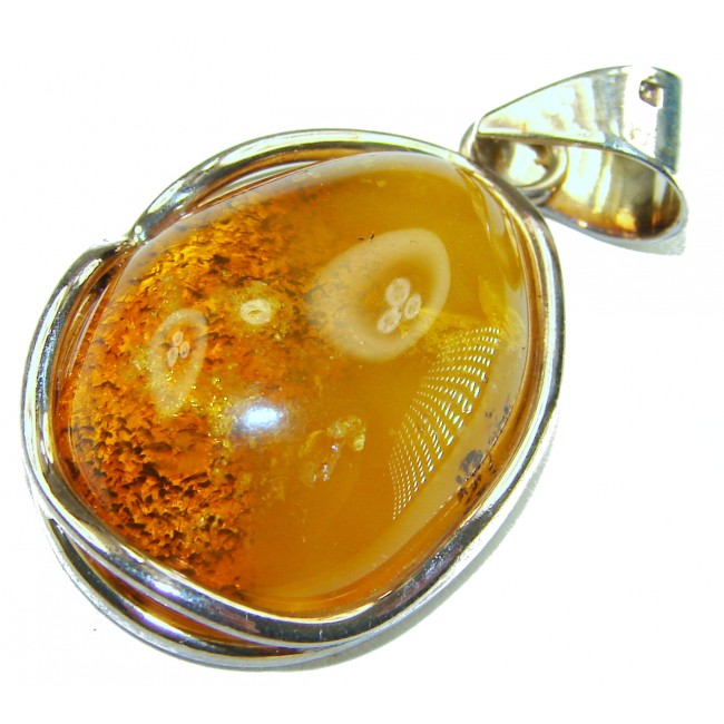 Prehistoric Authentic Baltic Amber .925 Sterling Silver beautifully handcrafted Pendant