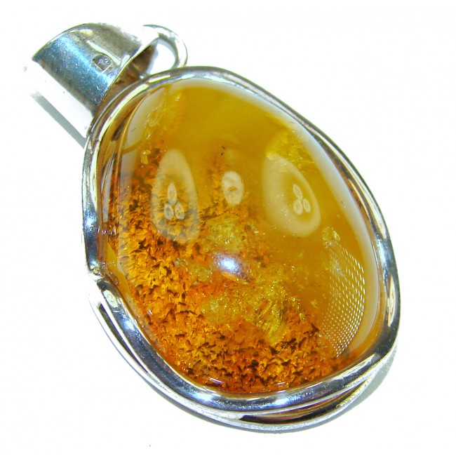 Prehistoric Authentic Baltic Amber .925 Sterling Silver beautifully handcrafted Pendant