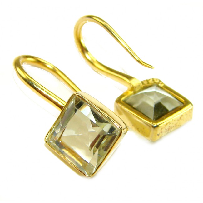 Splendid 5.5 carat Aquamarine 14K Gold over .925 Sterling Silver Handcrafted Earrings