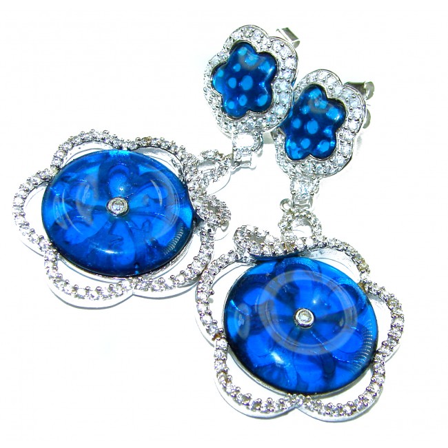 Giovanna - Authentic 21.9 carat Topaz .925 Sterling Silver handcrafted earrings - photo 4