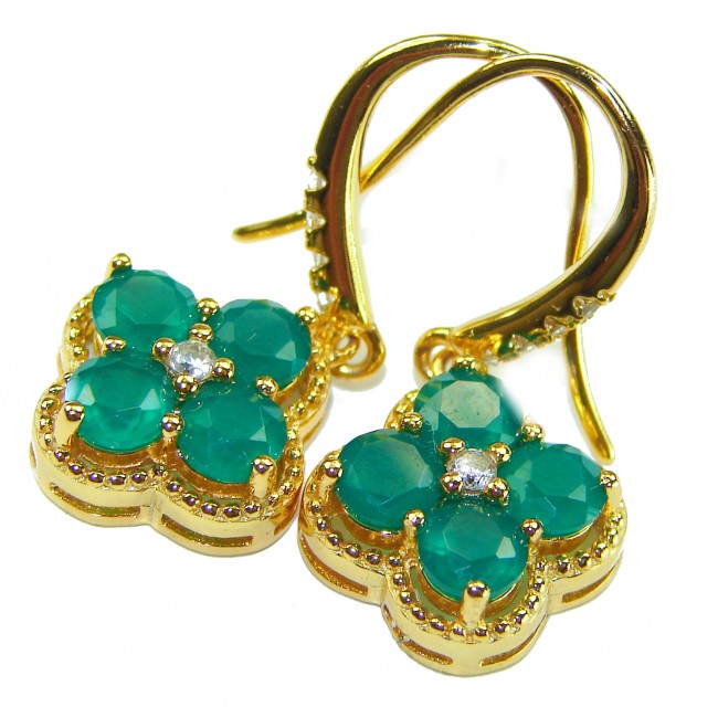 Giovanna - Authentic 8.9 carat Emerlad .925 Sterling Silver dipped in 18K Gold handcrafted earrings