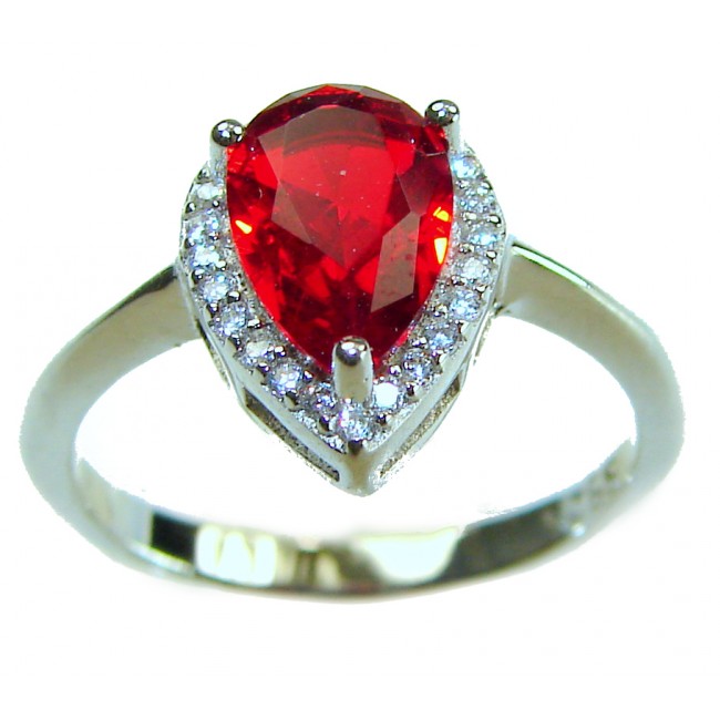 Real Beauty Natural 4.1 carat Ruby .925 Sterling Silver handmade Statement Ring size 6 - photo 3