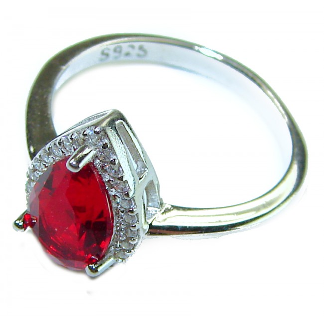 Real Beauty Natural 4.1 carat Ruby .925 Sterling Silver handmade Statement Ring size 6 - photo 1