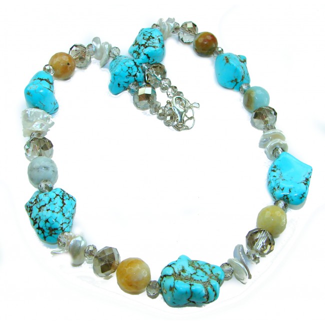 Dreamland Luxurious natural Turquoise .925 Sterling Silver handmade necklace