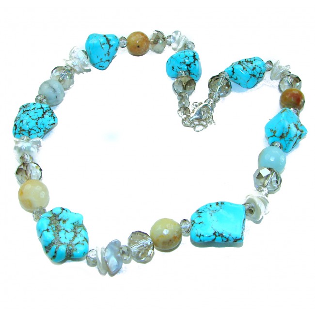 Dreamland Luxurious natural Turquoise .925 Sterling Silver handmade necklace