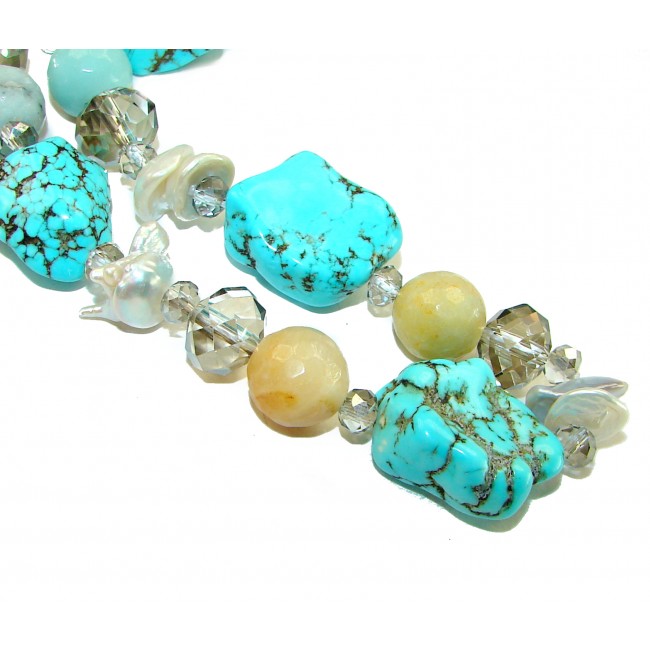 Dreamland Luxurious natural Turquoise .925 Sterling Silver handmade necklace