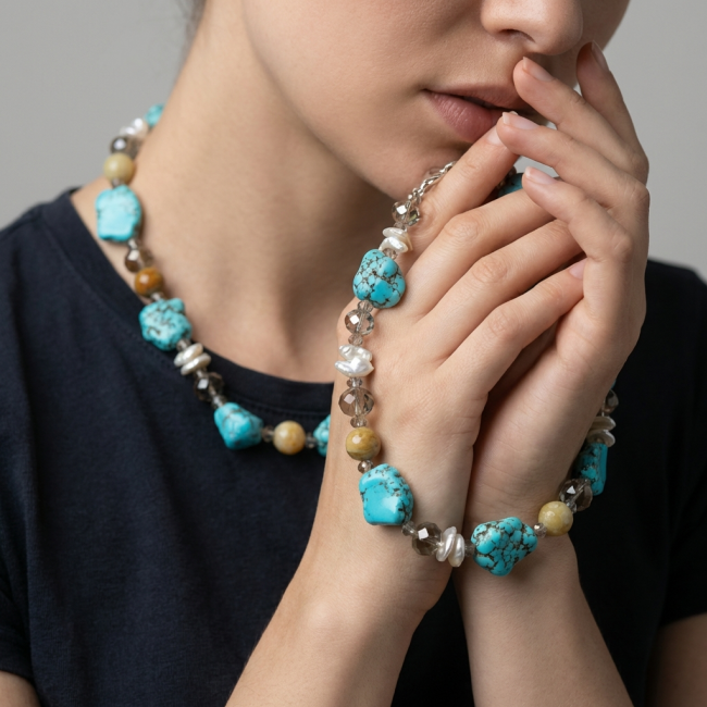 Dreamland Luxurious natural Turquoise .925 Sterling Silver handmade necklace