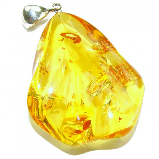 Sea Treasure Prehistoric Authentic Baltic Amber .925 Sterling Silver beautifully handcrafted Pendant
