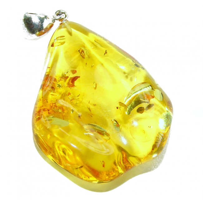 Sea Treasure Prehistoric Authentic Baltic Amber .925 Sterling Silver beautifully handcrafted Pendant