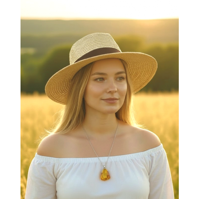 Sea Treasure Prehistoric Authentic Baltic Amber .925 Sterling Silver beautifully handcrafted Pendant