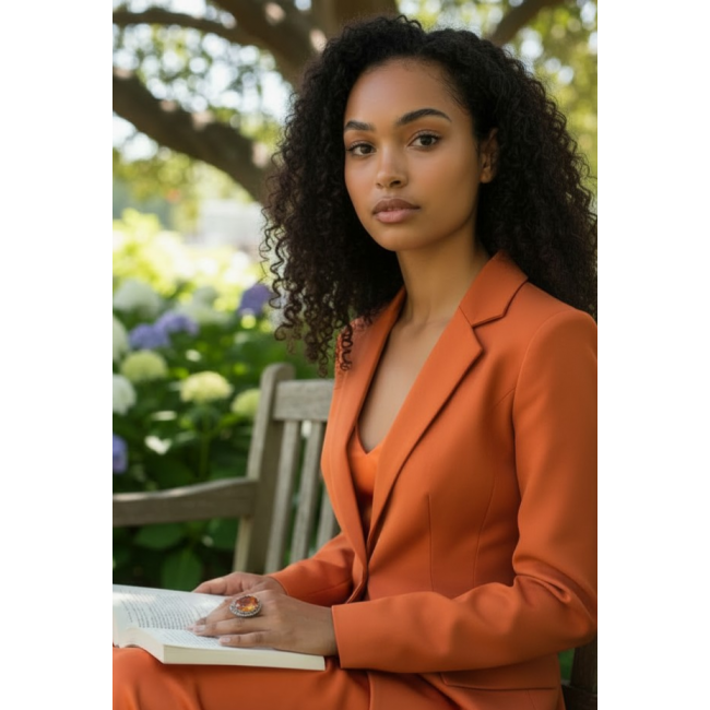 Pure Celestial energy Natural 19.4 carat Golden Topaz Marcasite .925 Sterling Silver handmade Large Statement Ring size 7 1/4 - photo 1