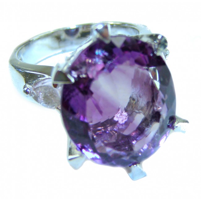Purple Odyssey 9.5 carat natural Purple Amethyst .925 Sterling Silver Handcrafted Ring size 5 1/2
