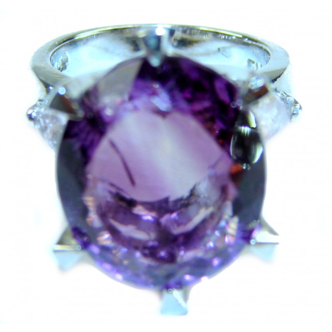 Purple Odyssey 9.5 carat natural Purple Amethyst .925 Sterling Silver Handcrafted Ring size 5 1/2