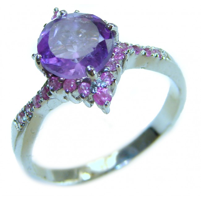 Purple Royalty 4.5 carat Amethyst .925 Sterling Silver Handcrafted Ring size 9