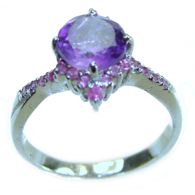 Purple Royalty 4.5 carat Amethyst .925 Sterling Silver Handcrafted Ring size 9