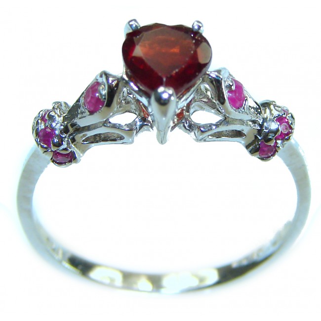 Love is Forever HEART cut 3.8 carat Sapphire .925 Sterling Silver handcrafted Cocktail Ring s. 9 1/4 - photo 2