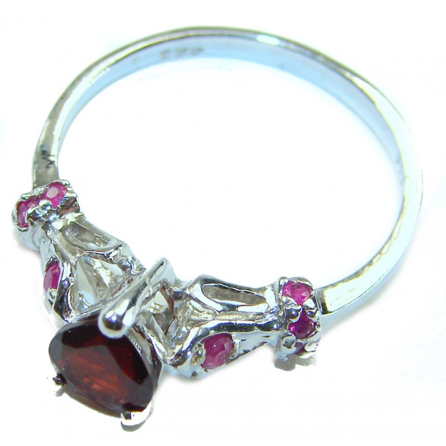 Love is Forever HEART cut 3.8 carat Sapphire .925 Sterling Silver handcrafted Cocktail Ring s. 9 1/4 - photo 1