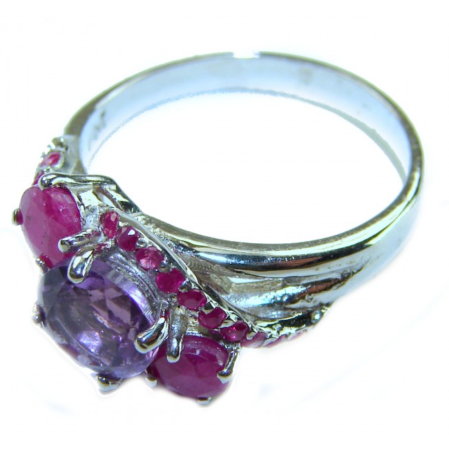 Purple Royalty 4.5 carat Amethyst .925 Sterling Silver Handcrafted Ring size 8