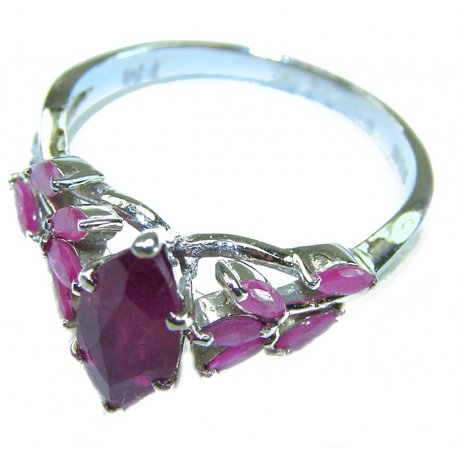 Real Beauty Natural 8.9 carat Ruby .925 Sterling Silver handmade Statement Ring size 9