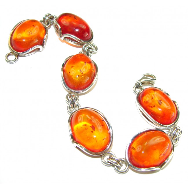 Excellent quality Baltic Amber .925 Sterling Silver entirely handcrafted Bracelet - photo 2