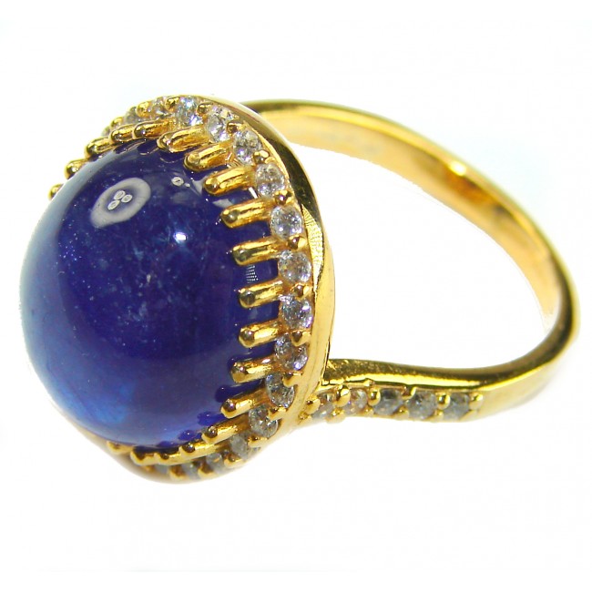 Pure Love 22.2 carat natural Sapphire 18K Gold over .925 Sterling Silver Perfectly handcrafted Ring s. 7