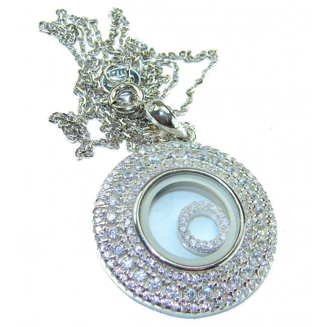 Floating Memories 12.5 carat White Sapphire .925 Sterling Silver Handcrafted Necklace