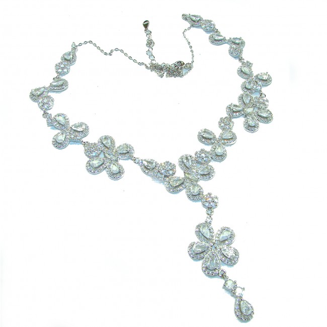 Very special - LUXURIUS 44.2 carat White Topaz .925 Sterling Silver handcrafted Necklace - photo 4