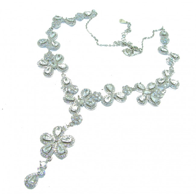 Very special - LUXURIUS 44.2 carat White Topaz .925 Sterling Silver handcrafted Necklace - photo 3