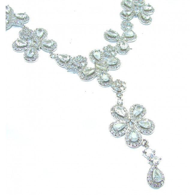 Very special - LUXURIUS 44.2 carat White Topaz .925 Sterling Silver handcrafted Necklace - photo 2
