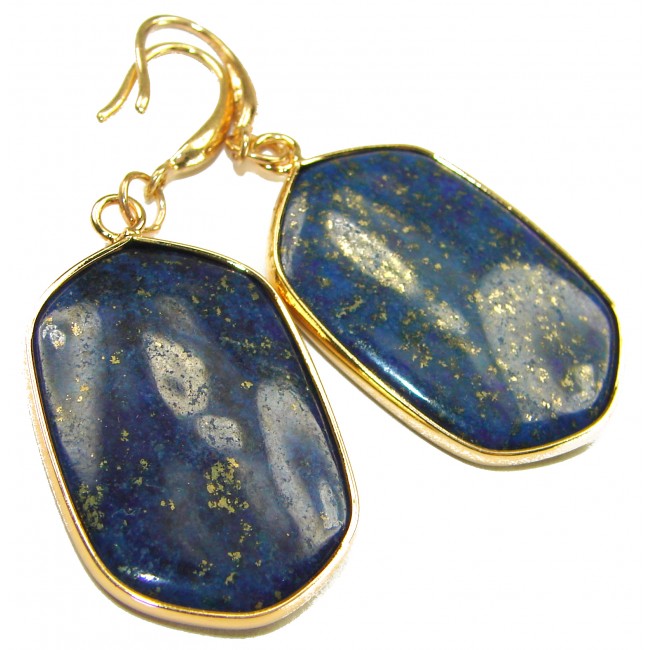 Gorgeous Lapis Lazuli 14K Gold over .925 Sterling Silver handcrafted earrings